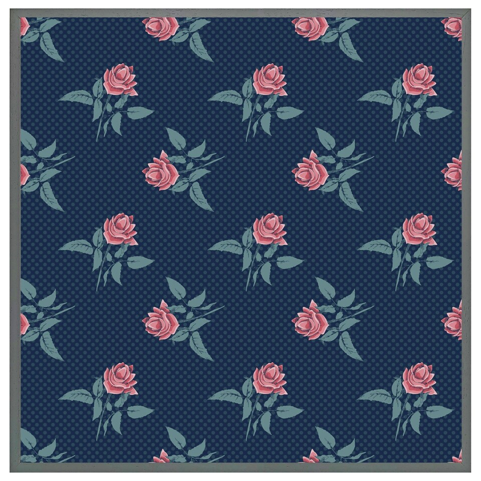 image 1 of Roses & spots print (Picture Frame) Brown | Oak | L