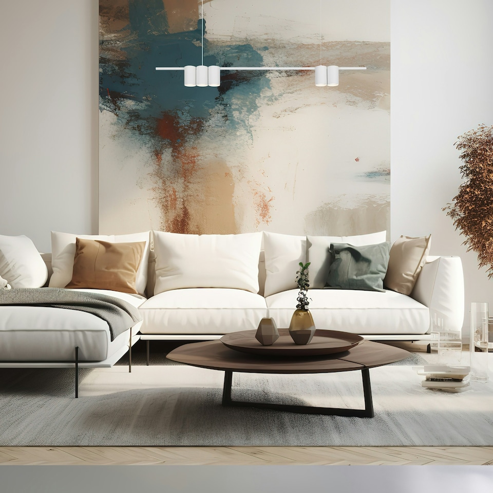 image 1 of Milagro Pendant Light (Strip) Genesis White 5xGU10