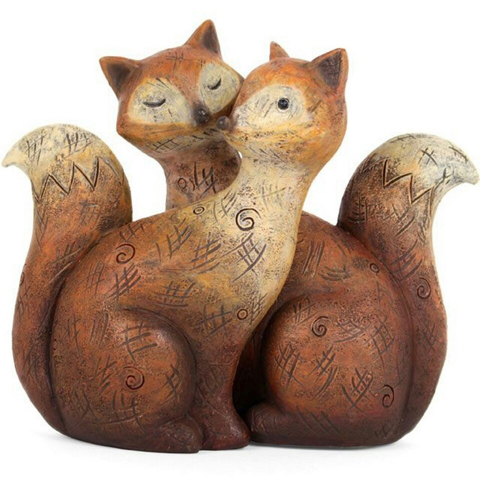 Something Different Fox Family Resin Ornament - Brown - One Size