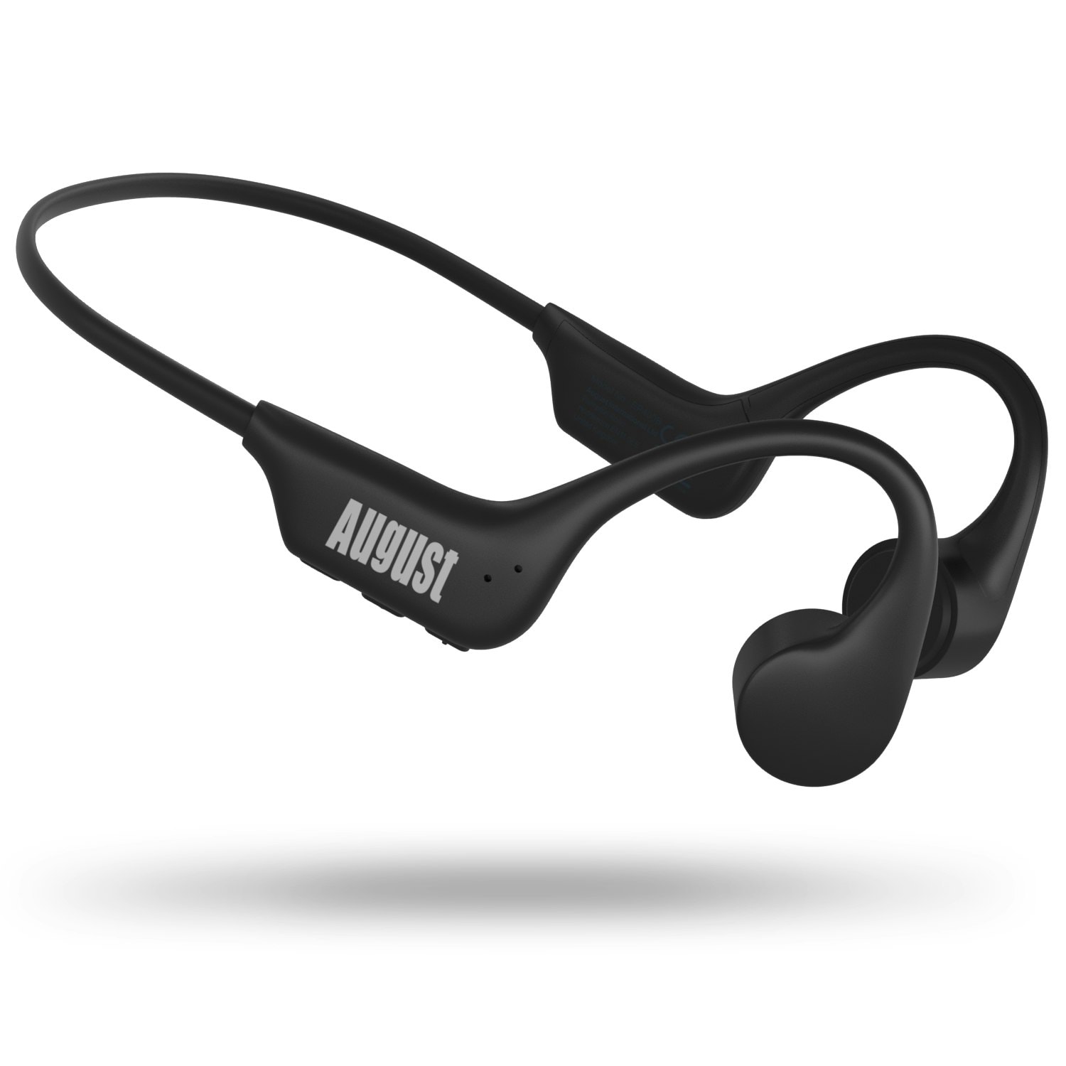 Bone Conduction Bluetooth Wireless Headphones Open Ear Sports Earphones with Mic, Hands- Free Calls, Built-in 16GB MP3 Player - August EP400B | Black
