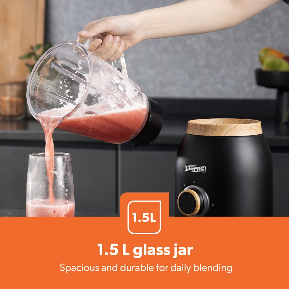 image 1 of GEEPAS NordiQ 1.5L 2-in-1 Food Jug Blender, 800W Black