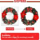 image 5 of Christmas Wreath, Artificial Door Wreath with 30 LED Lights and Hanger