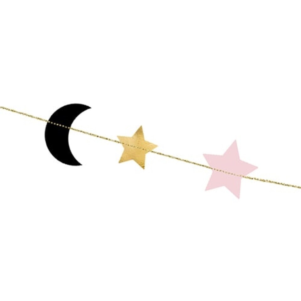Moon & Stars Paper Garland Hanging Decoration 1.9m
