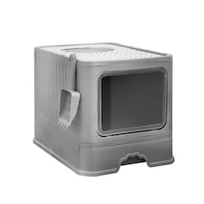 Living and Home Enclosed Cat Litter Box | Grey