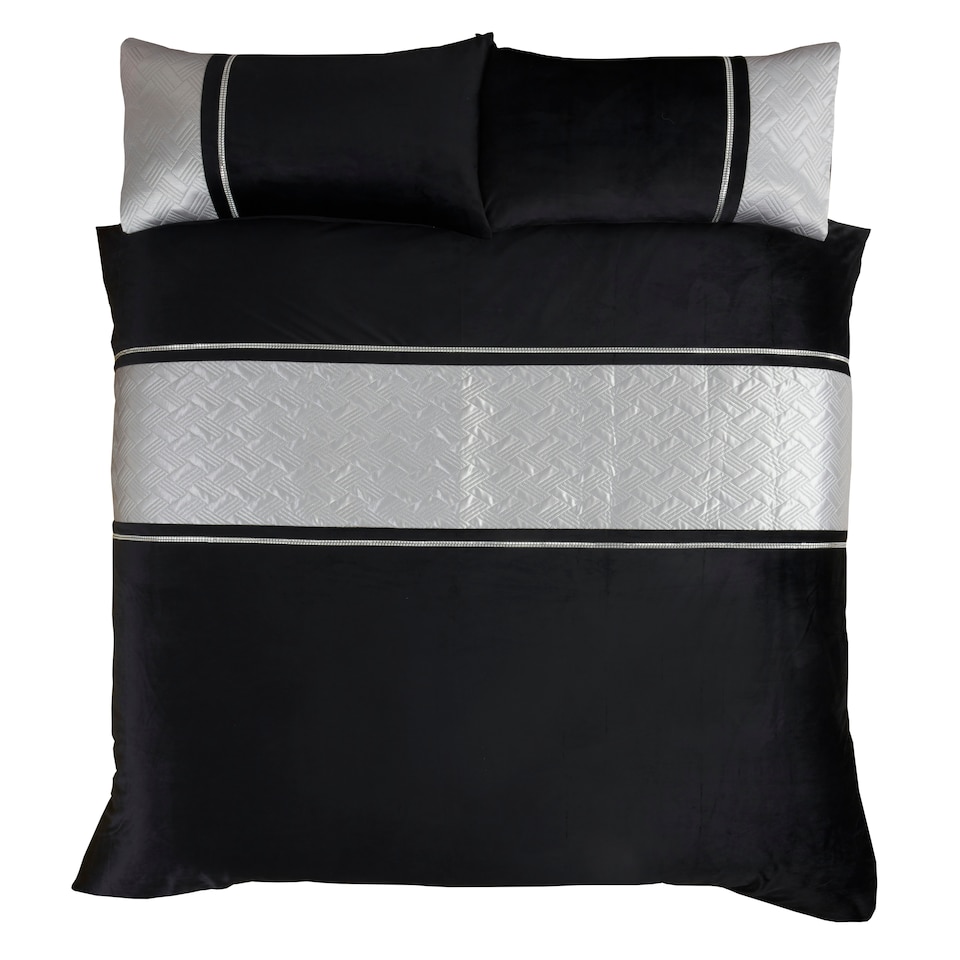 image 1 of Capri Polycotton Duvet Cover Set With Pillowcase Silver | Single