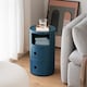 image 2 of Living and Home Cylindrical Plastic Storage Unit - Blue | Blue