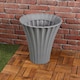 image 2 of Large Flower-Shaped Plastic Planters | Grey | Grey & Set of 1 | 1