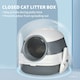 image 5 of PawHut Foldable Cat Litter Tray Hooded Cat Litter Box w/ High Side, White
