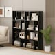 image 4 of COSTWAY 5-Tier Geometric Bookshelf Bookcase Organizer Black Black