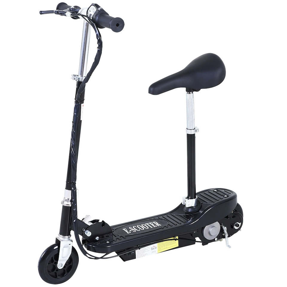 image 1 of HOMCOM Foldable Powered Scooter 120W w/ Adjustable Seat, Brake, Black