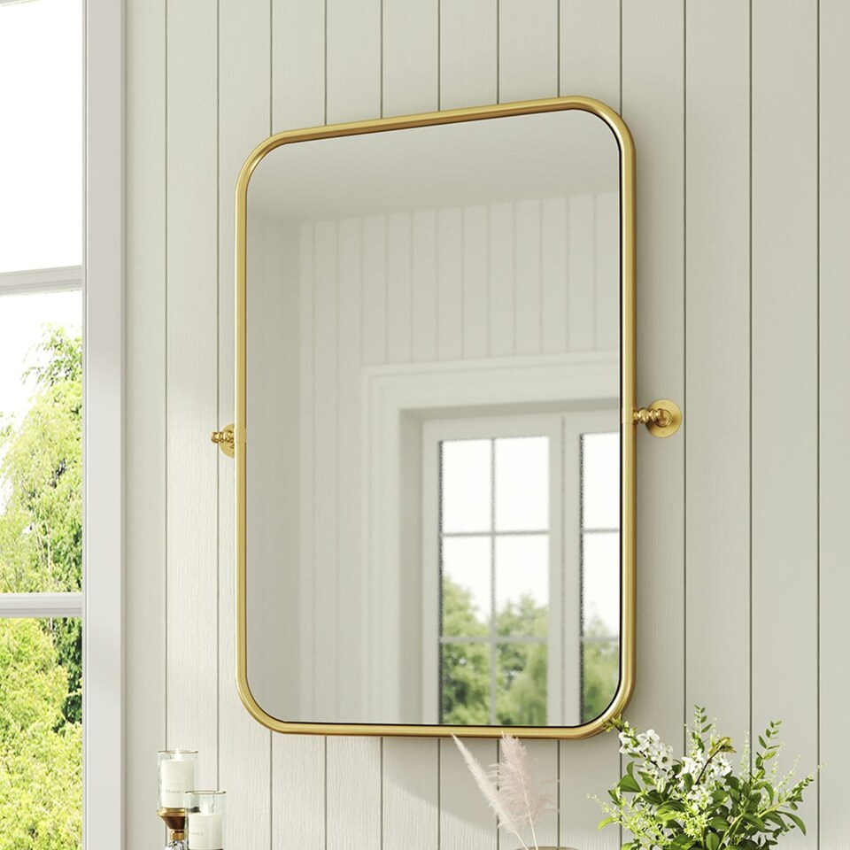 image 1 of Living and Home Modern American Metal Decorative Wall Mounted Mirror - 70*92cm Gold