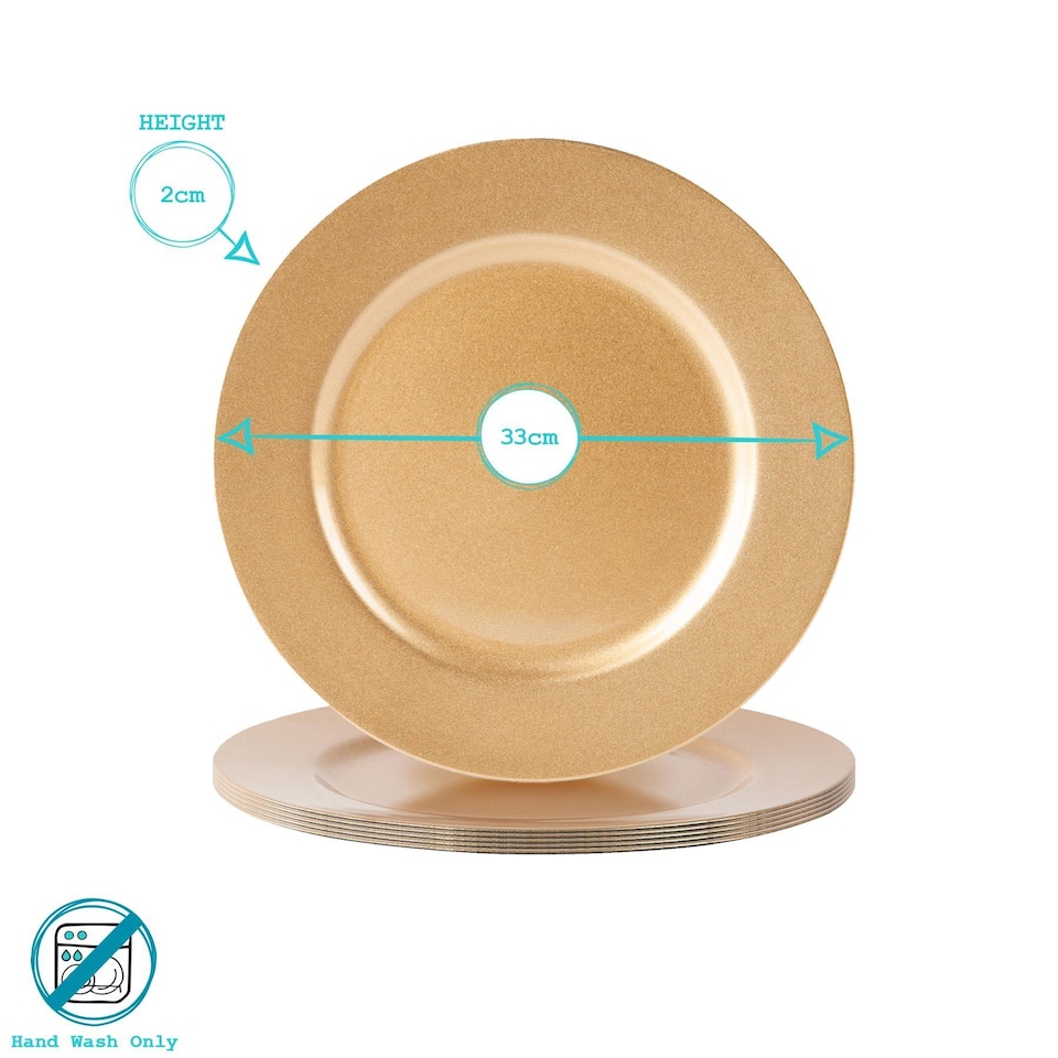 image 1 of Argon Tableware 18 Piece Metallic Charger Plates Set - Green