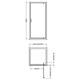 image 2 of 6mm Toughened Safety Glass Reversible Pivot Shower Door - 760mm - Chrome