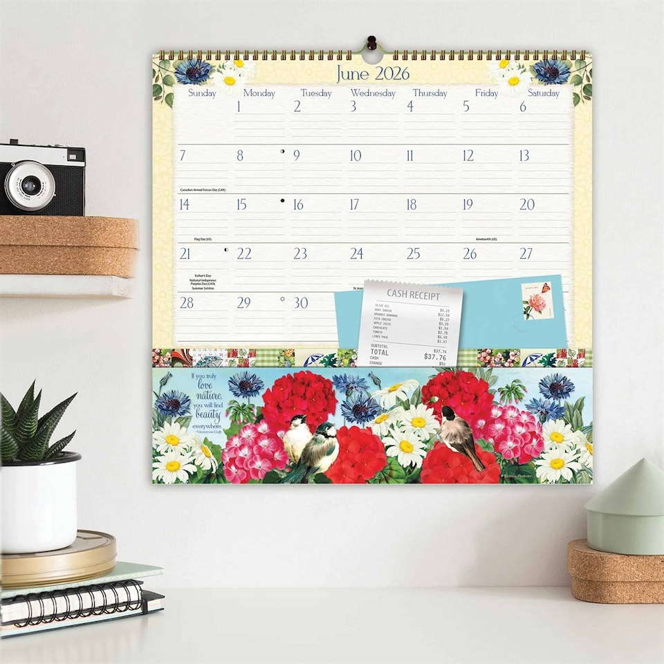 image 1 of Botanical Garden Note Nook Calendar 2026, Wall Calendars, Month To View, Lifestyle, Gift