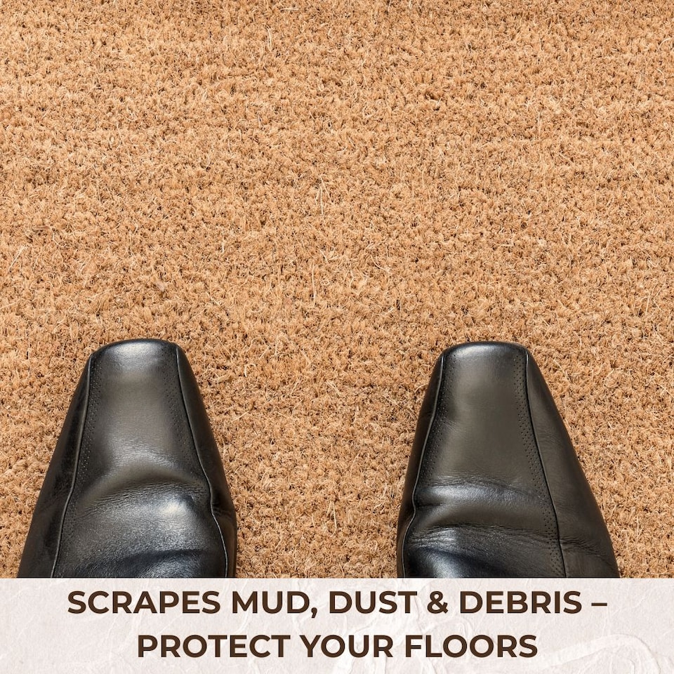 image 1 of Coir Door Mat Heavy Duty Non-Slip - 2m x 4m - 17mm Thick Entrance Matting | Brown | 2M x 4M | 1