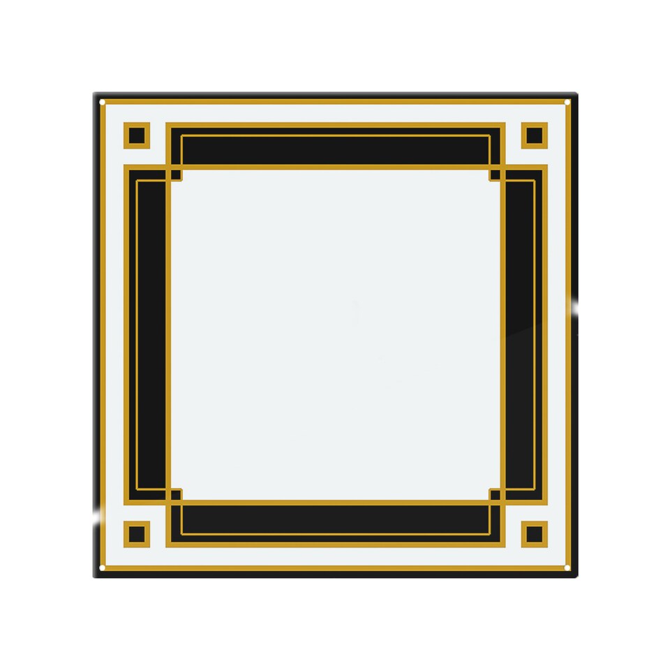 image 1 of Art Deco Black & Gold Splash Back | White