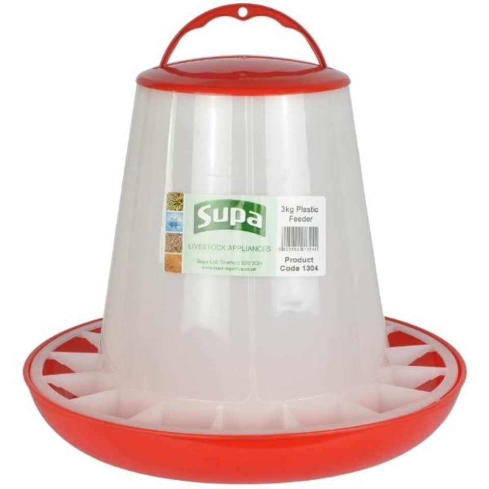 Supa Poultry Feeder Red & White 3kg