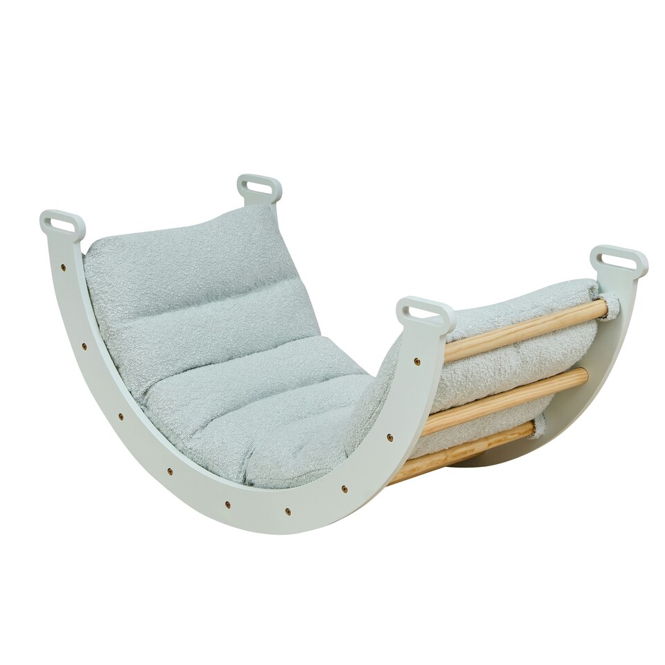 image 1 of Tutti Bambini Scala Montessori Pikler Rocking Frame Cushion - Boucle Sea Mist