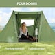 image 4 of Outsunny 3 Man Camping Tent with 2 Bedrooms, 3000mm Waterproof, Grey | Green | Green | 323L x 240W x 160H cm