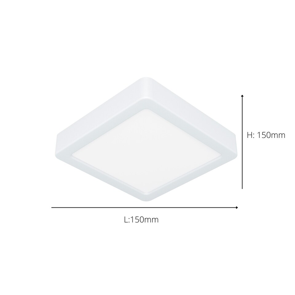 image 1 of EGLO Fueva 6 Ultra-Slim White Square LED Ceiling Light WBS White