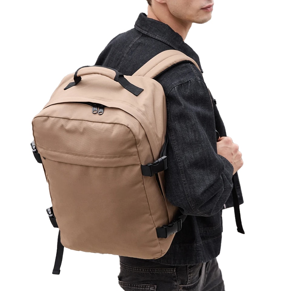image 1 of Kimood Plain Travel Backpack | Brown | Cashew Brown | One Size | 1