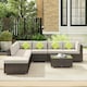 image 8 of Outsunny 8pc Rattan Sofa Garden Furniture Aluminium Outdoor Patio Set Brown