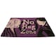image 2 of Wednesday No Hug Zone Door Mat - Purple/Black - One Size