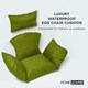 image 2 of Homescapes Luxury Waterproof Egg Chair Cushion With Headrest - Green