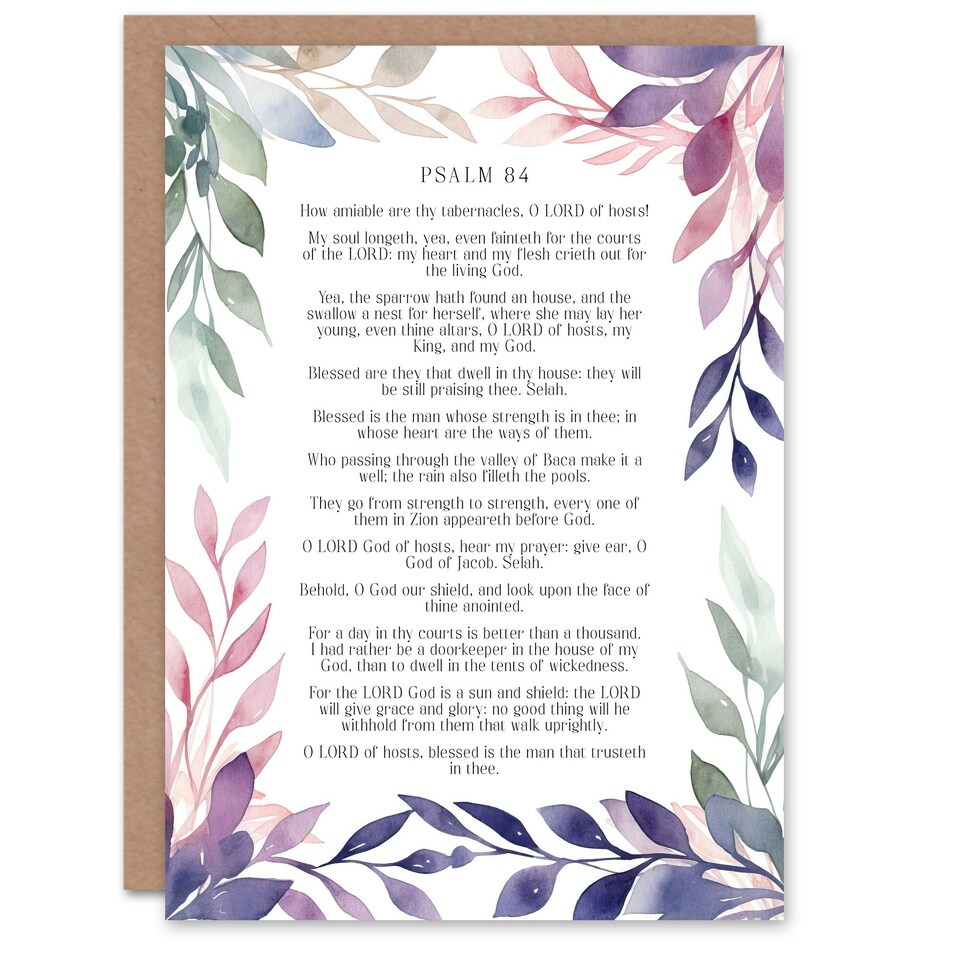 image 1 of Psalm 84 Day in Thy Courts Better than 1000 Elsewhere Christian Birthday Card