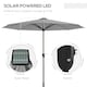 image 3 of Outsunny Solar Patio Garden Parasol with Lights for Outdoor Light Grey