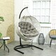 image 10 of Outsunny Hanging Egg Chair Indoor Swing Chair, Folding Basket, Sand | Multi | One Size