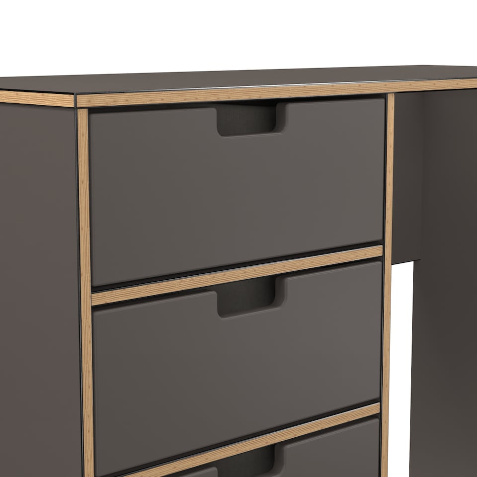 image 1 of Taiwan 4 Drawer Vanity in Graphite Black (Ready Assembled) | Grey | Graphite Black