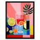 image 1 of Matisse Style Mocktails Fruit Drinks Kitchen Black Framed Wall Art Print A4