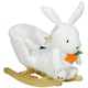 image 1 of HOMCOM Kids Rabbit-Shaped Rocking Horse w/ Realistic Sounds, Safety Belt - White