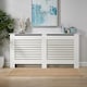 image 3 of Extending Radiator Cover Adjustable Wooden MDF Slatted Grill | White