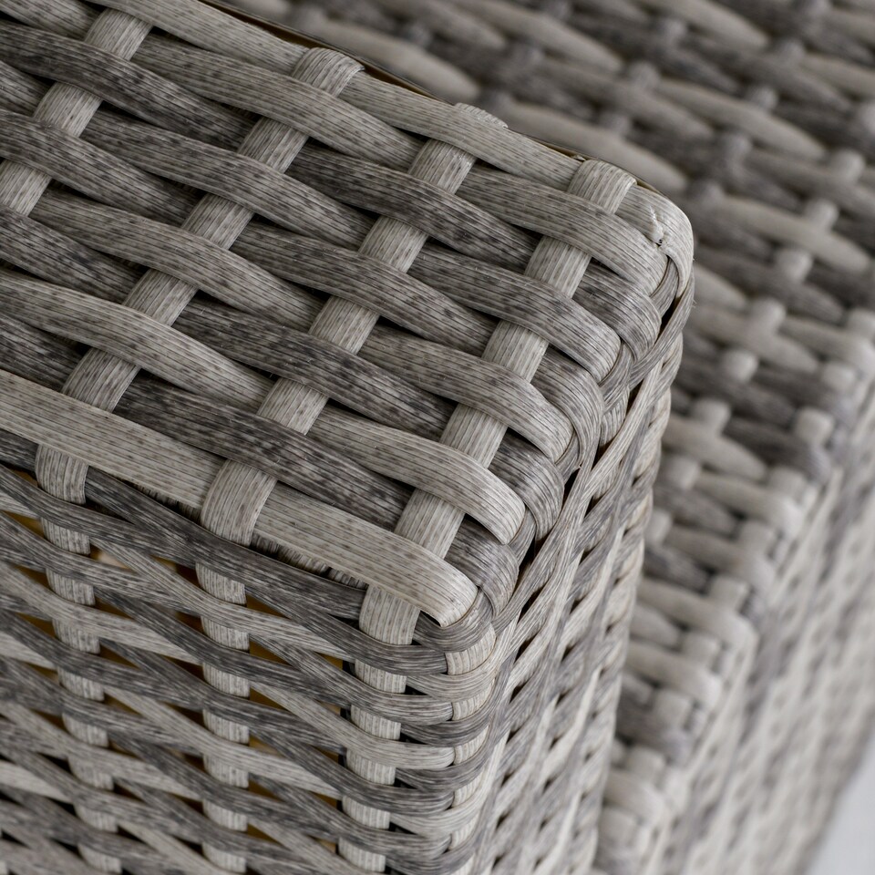 image 1 of Outsunny Armless Rattan Garden Chair, Outdoor Rattan Chair with Cushions, PE Wicker Garden Furniture with Steel Frame, Adjustable Footpads for Garden, Terrace, Light Grey | Grey | One Size