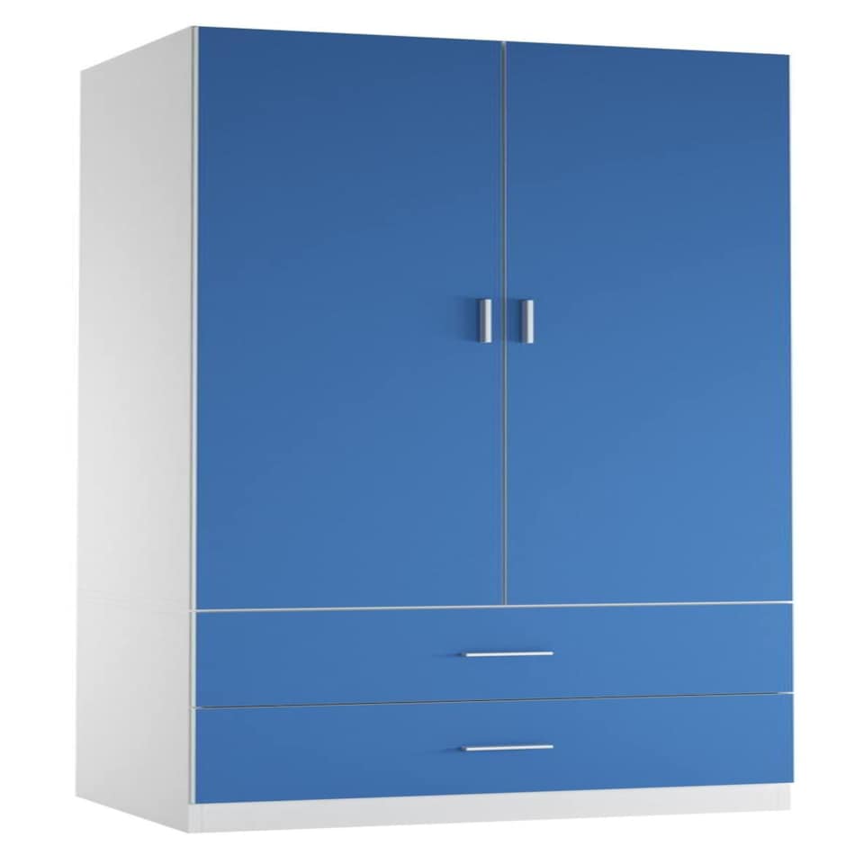 image 1 of White 2-Door 2-Drawer Wardrobe. Pink | Accent Colour: Pink