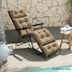 image 2 of Outsunny Sun Lounger Cushion Only, Garden Lounge Chair Cushion, Light Grey 