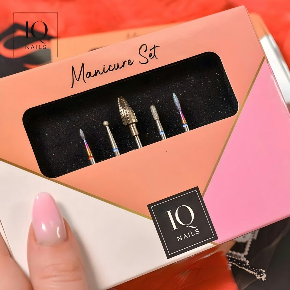 image 1 of IQ Nails Expert II Set Drill Bits For Gel Polish Gel Acrylic Cuticles Removal 5pcs