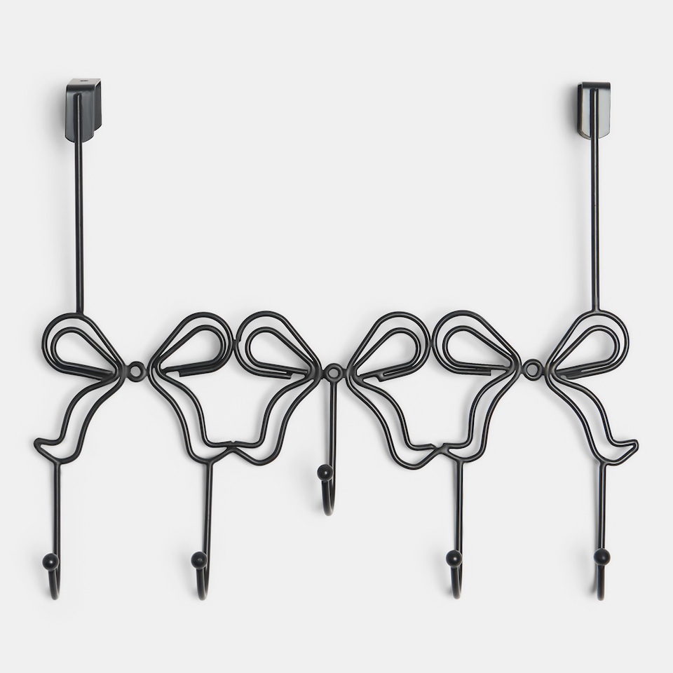 image 1 of OHS Bows Over the Door Hook Hanger 5 Hooks Coats Towel Rack