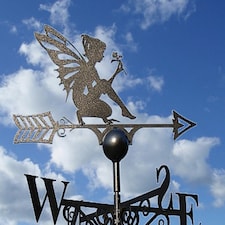 Fairy Weathervane - Solid Steel - W61 x H88 cm - Black