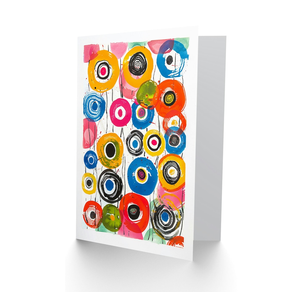 image 1 of Colourful Abstract Circles Kandinsky Style Birthday Card
