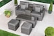 image 5 of Havana 2 Seat Modular Sofa Rattan Garden Balcony Furniture Set Outdoor Drinks Cooler Table, Coffee Table & Stools | Grey | Grey | Two Seater
