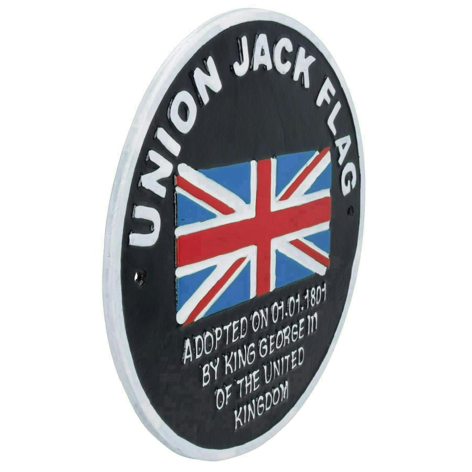 image 1 of Union Jack Flag Aluminium Sign Plaque Door Wall House Gate Garden GB Britain