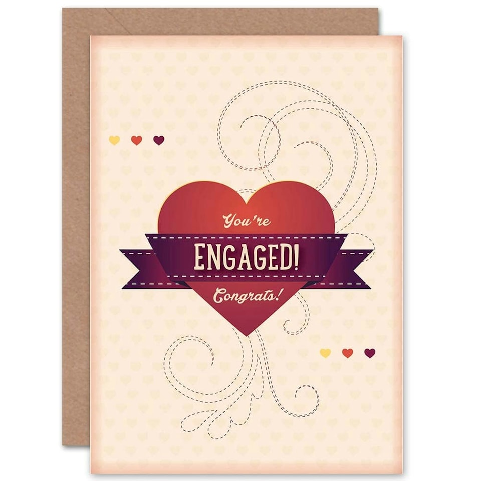 image 1 of Engaged Congratulations Engagement Wedding Card