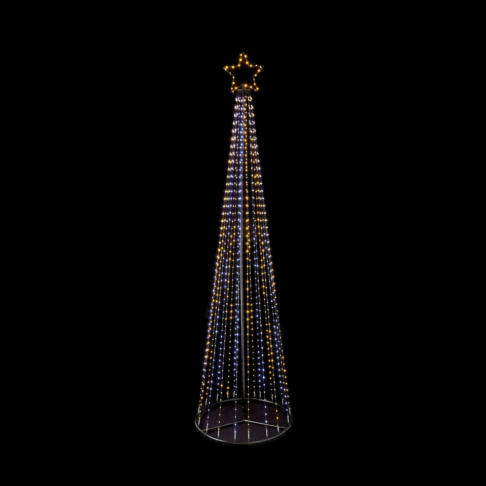 Premier Light Up Pyramid Christmas Tree 4m White/Warm-White