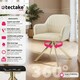 image 2 of Lounge Armchair Living Room Accent Chair 360 Swivel Slim Steel Legs Velvet Fabric  - Set of 4 Cream | Cream/Gold