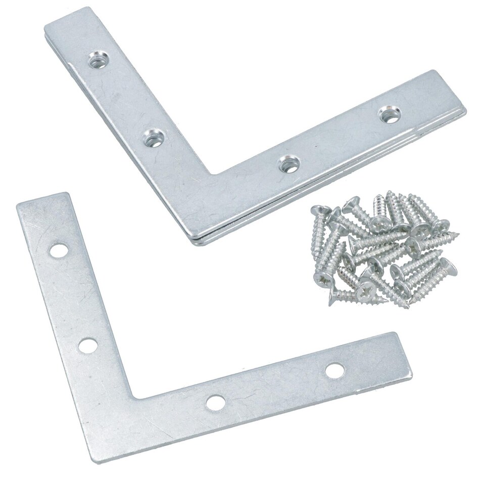 image 1 of 75mm (3in.) Corner Mending Plate Angle Bracket L Shape Reinforcing Repairing 5pc