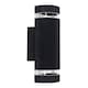 image 1 of ValueLights Ryston Black Aluminium Ribbed Glass Outdoor Wall Light