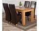 image 2 of Dakota 127 x 82cm Oak Small Dining Table and 4 Lola Leather Chairs | Brown | Brown